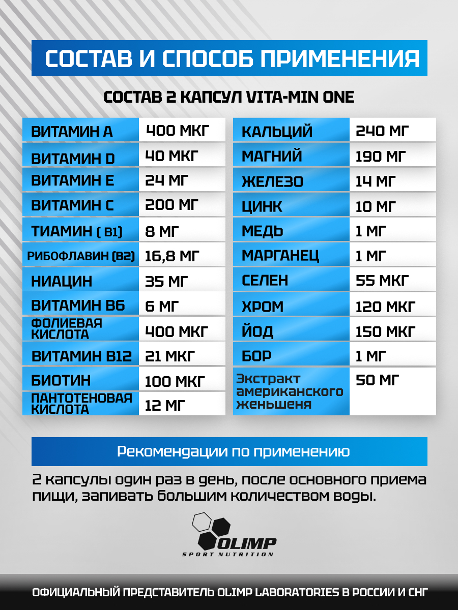 Olimp Sport Nutrition Vita-min One 60 к.