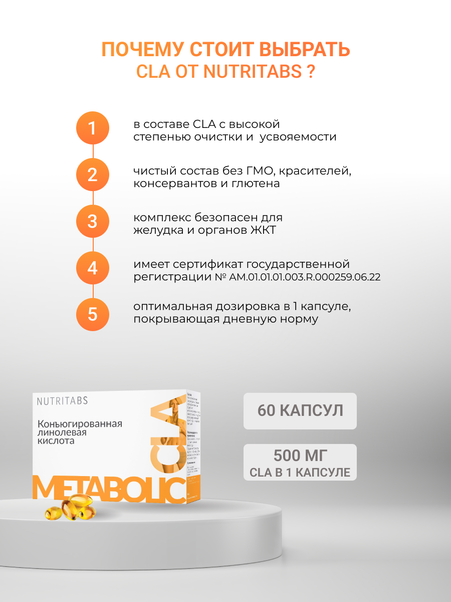 NUTRITABS CLA 60 капс.