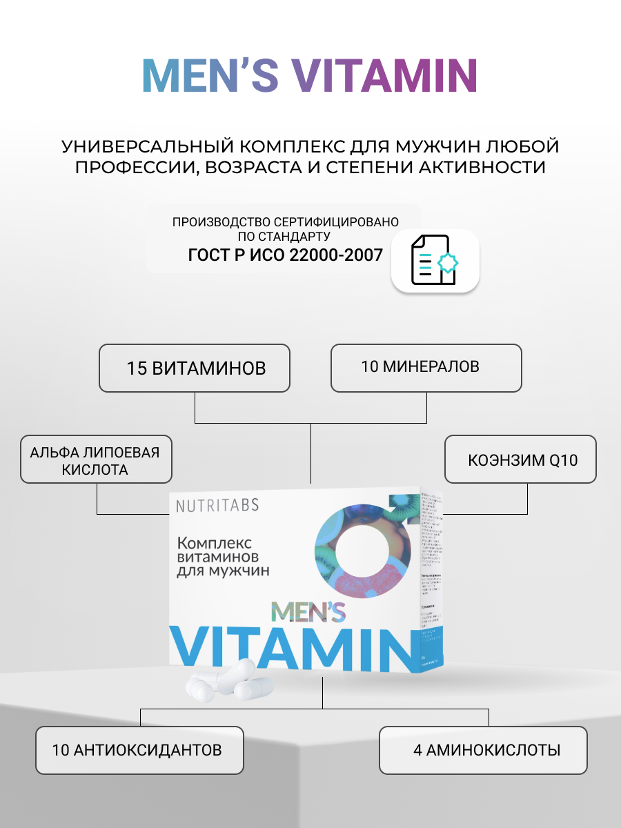 NUTRITABS Vitamin men's 60 капс.