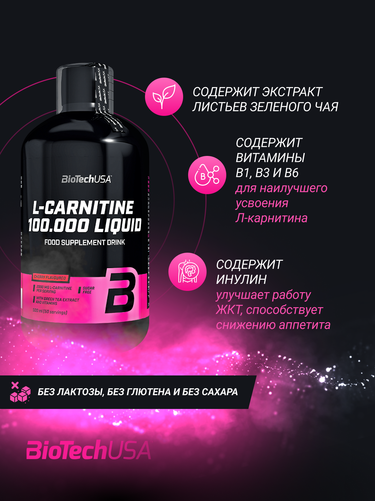 BioTechUSA L-Carnitine 100.000 Liquid 500 мл. (Вишня)