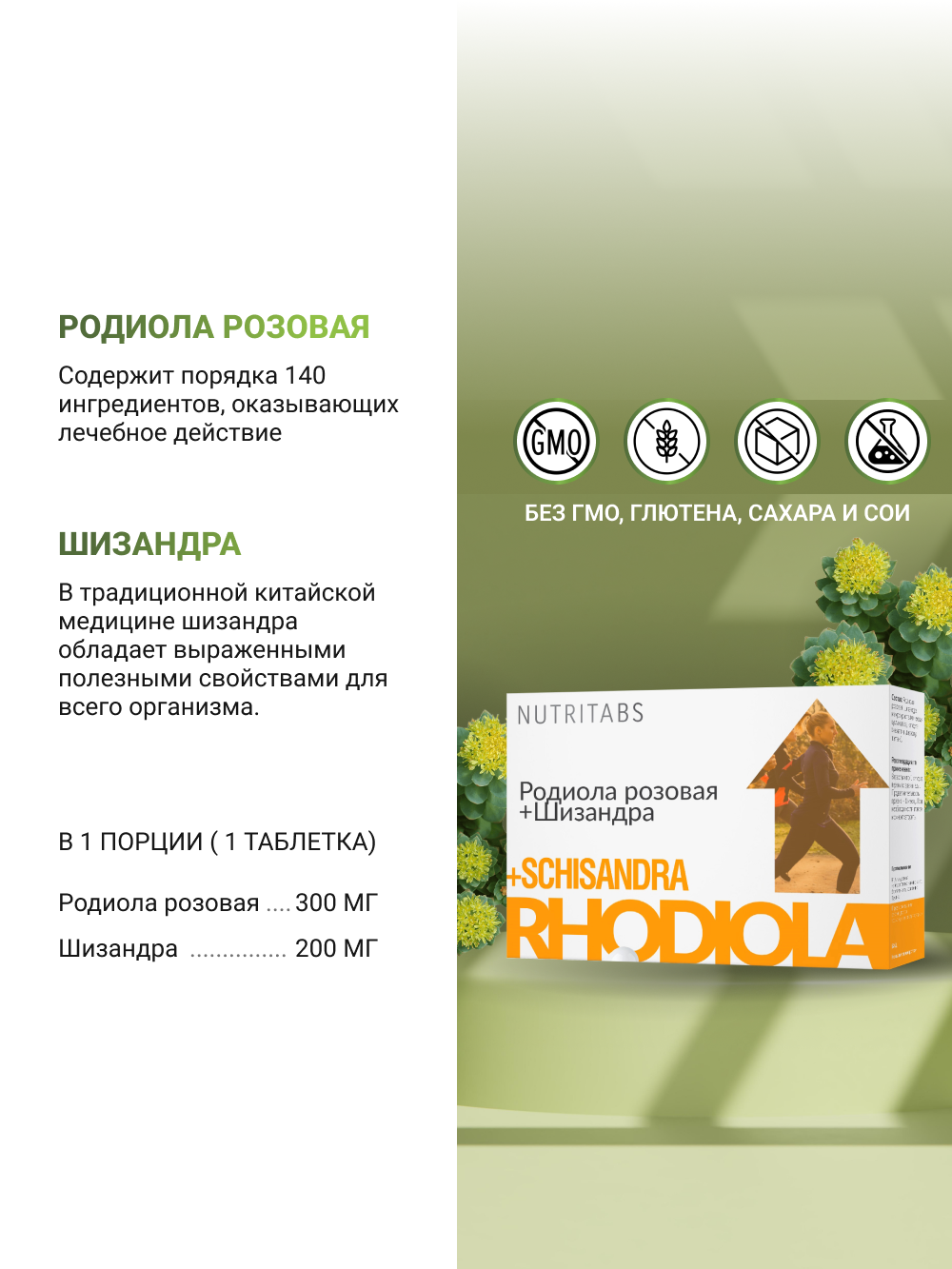 NUTRITABS Rhodiola Rosea + SCHISANDRA 60 капс.
