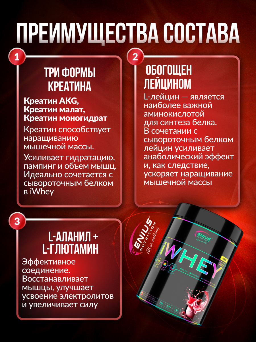 Genius Nutrition iWhey 900 г (Вишневый крем)