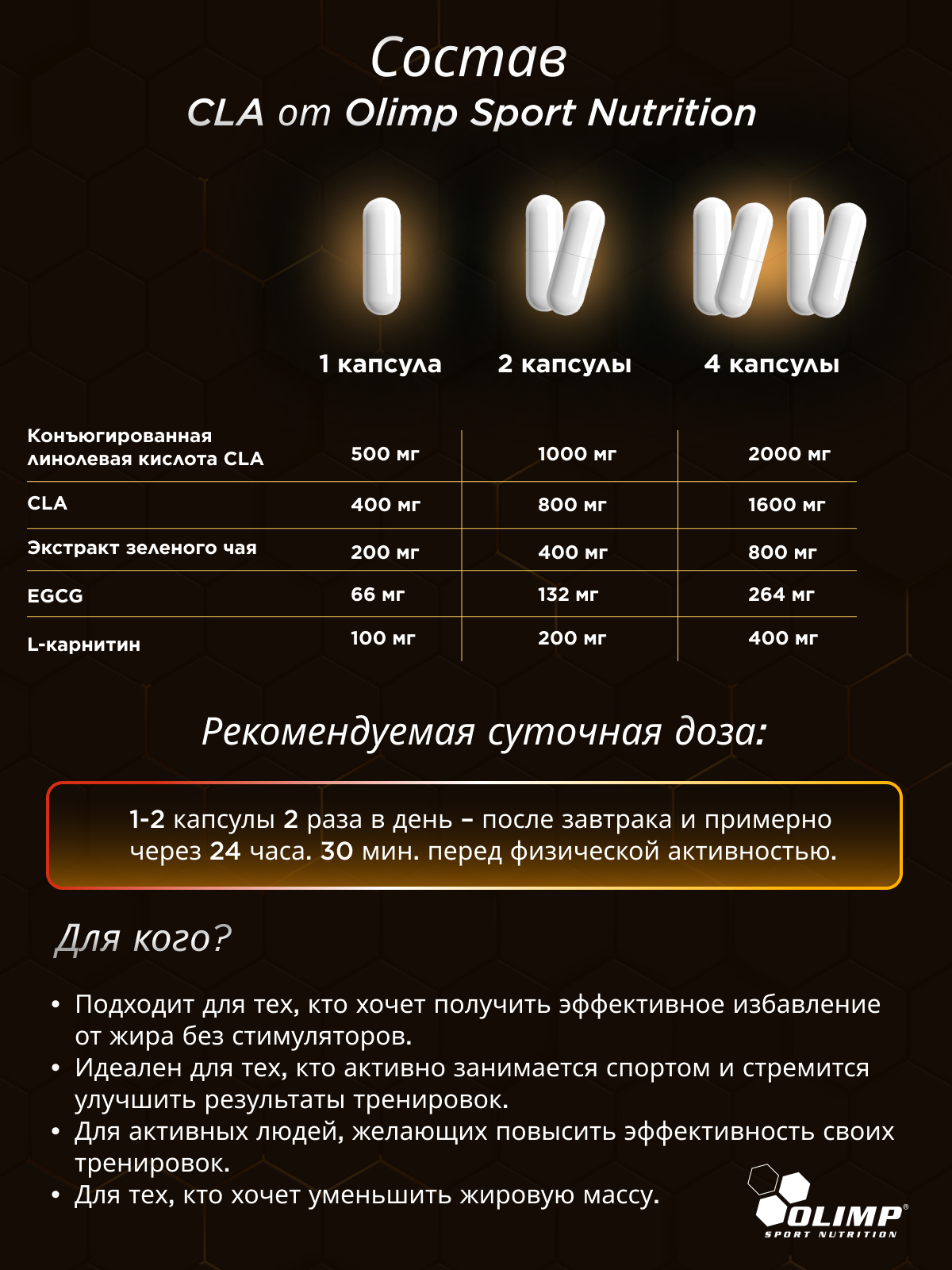 Olimp Sport Nutrition CLA with Green Tea plus L-carnitine 60 капс.