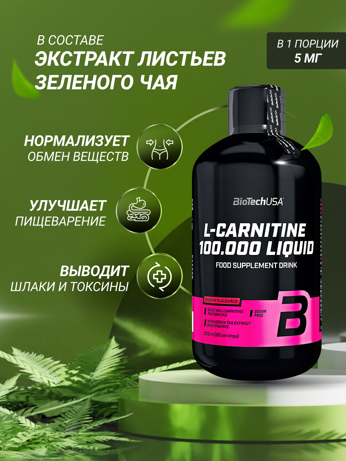 BioTechUSA L-Carnitine 100.000 Liquid 500 мл. (Вишня)
