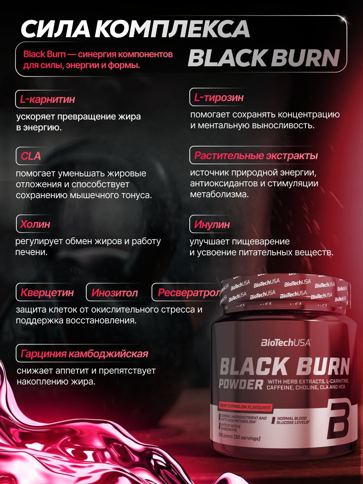 BioTechUSA Black Burn 210 г. (Арбуз)