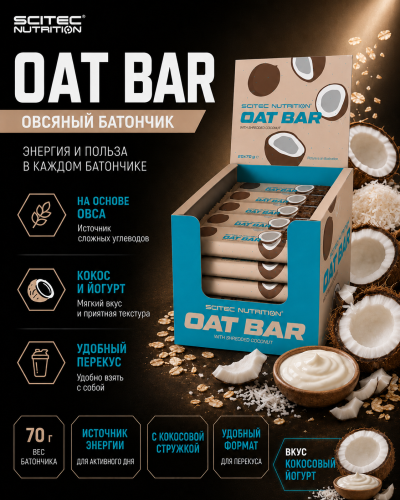 Scitec Nutrition Oat Bar 20*70 г. (Кокосовая стружка)