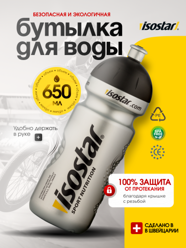 Isostar Спортивная бутылка 650 мл (Серебристый)