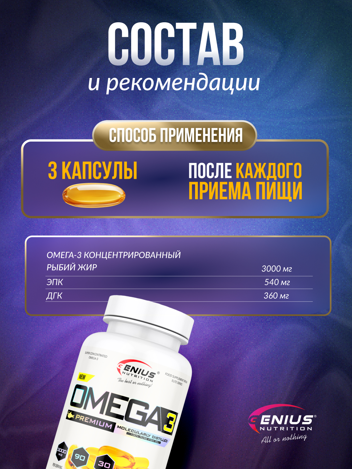 Genius Nutrition Omega 3 90 капс.