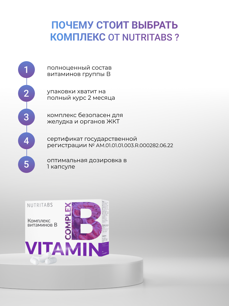 NUTRITABS B-vitamins 60 капс.