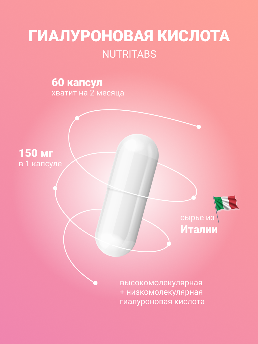 NUTRITABS Hyaluronic Acid 60 капс.