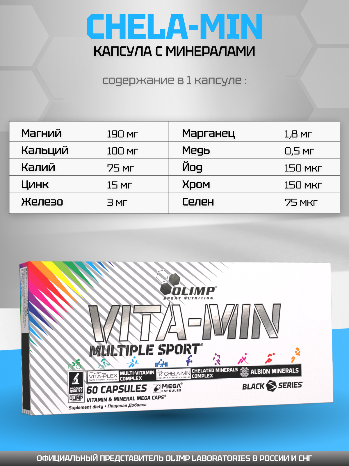Olimp Sport Nutrition Vita-min Multiple Sport Mega Caps 60 к.