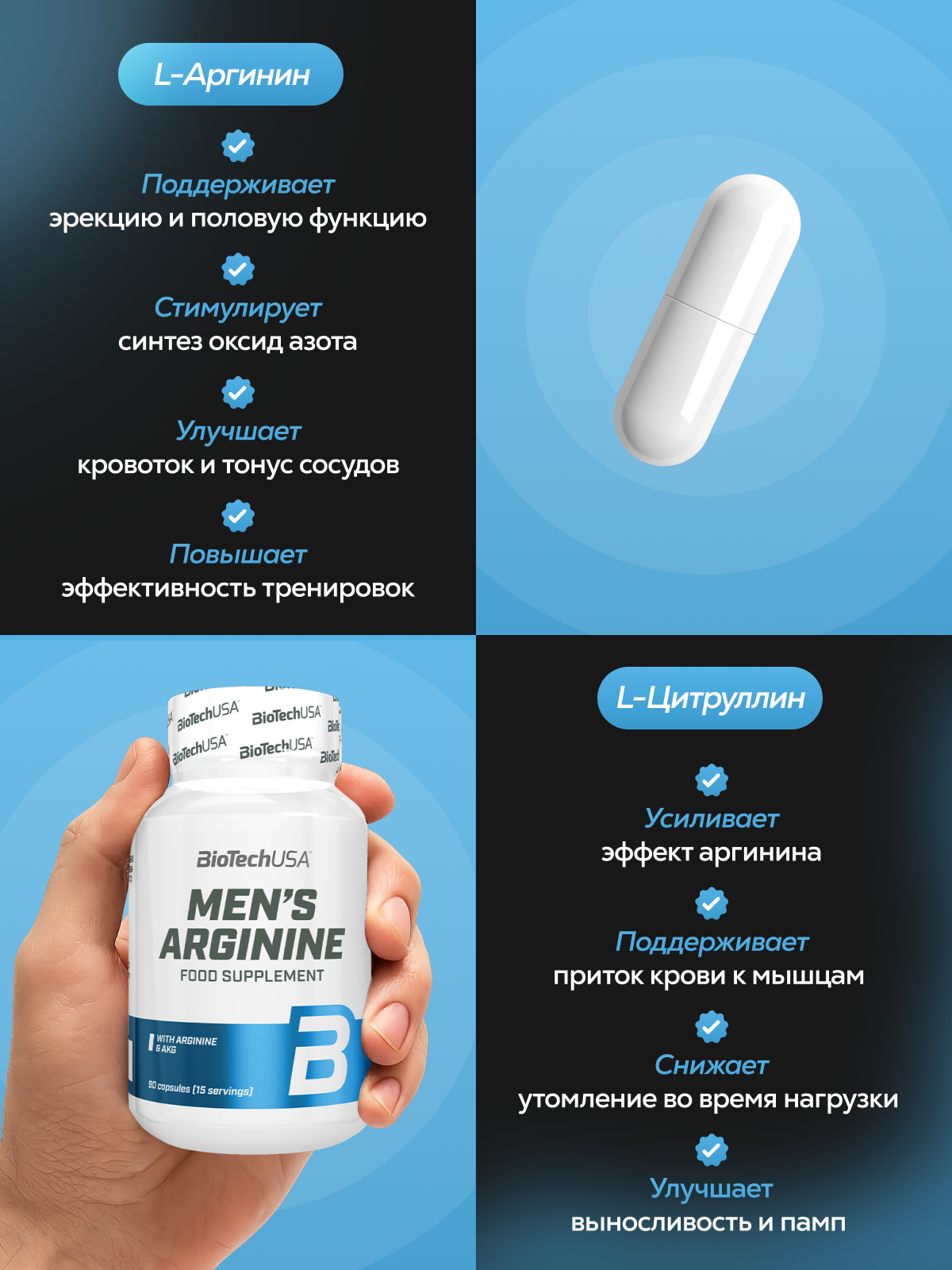 BioTechUSA Men’s Arginine 90 к.