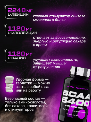 Scitec Nutrition BCAA 6400 125 таб.
