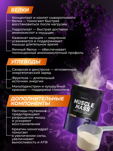 BioTechUSA Muscle Mass 1000 г. (Ваниль)